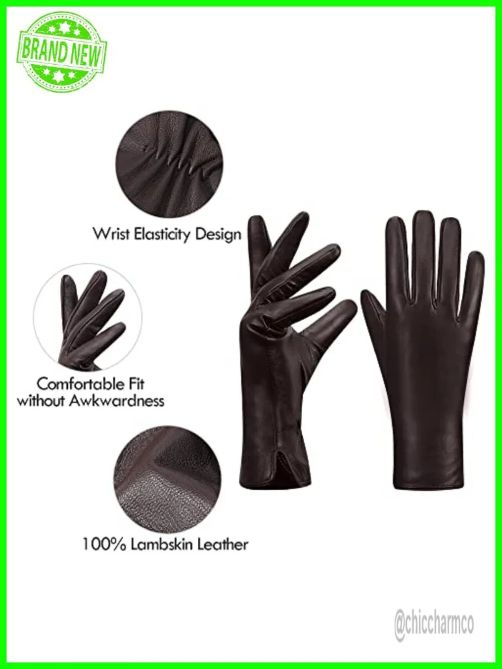 Nappa Lambskin Leather Gloves Cashmere Lining Touchscreen Cold Weather
